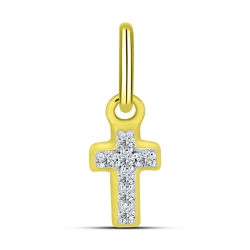 Pandantiv din aur galben cu pietre Cubic Zirconia Incolor