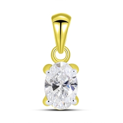 Pandantiv din aur galben cu pietre Cubic Zirconia Incolor