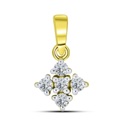 Pandantiv din aur galben cu pietre Cubic Zirconia Incolor