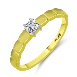 Inel din aur galben cu pietre Cubic Zirconia Incolor
