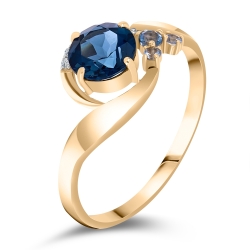 Inel din aur galben cu pietre Cubic Zirconia Incolor, Topaz London și Topaz Swiss