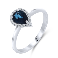 Inel din aur alb cu pietre Cubic Zirconia Incolor, Topaz London