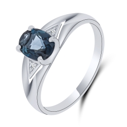 Inel din aur alb cu pietre Cubic Zirconia Incolor, Topaz London