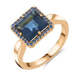 Inel din aur roz cu pietre Nanotopaz, Topaz London