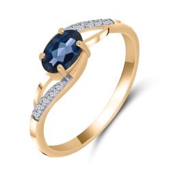 Inel din aur roz cu pietre Cubic Zirconia Incolor, Topaz London