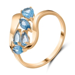 Inel din aur roz cu pietre Topaz Swiss