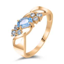 Inel din aur roz cu pietre Topaz Swiss