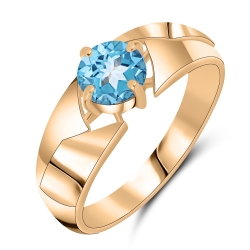 Inel din aur roz cu pietre Topaz Swiss