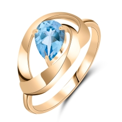 Inel din aur roz cu pietre Topaz Swiss