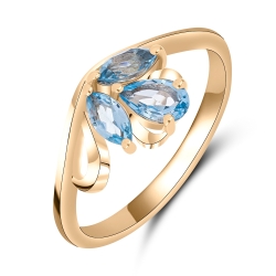 Inel din aur roz cu pietre Topaz Swiss