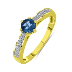 Inel din aur galben cu pietre Diamant, Topaz London