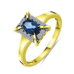 Inel din aur galben cu pietre Diamant, Topaz London