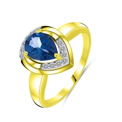 Inel din aur galben cu pietre Diamant, Topaz London