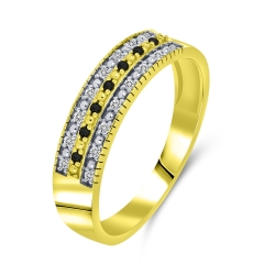 Inel din aur galben cu pietre Diamant, Diamant negru