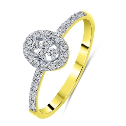 Inel din aur galben cu pietre Diamant