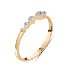 Inel din aur roz cu pietre Cubic Zirconia Incolor