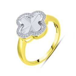 Inel din aur galben cu pietre Cubic Zirconia Incolor