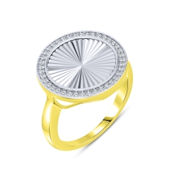 Inel din aur galben cu pietre Cubic Zirconia Incolor