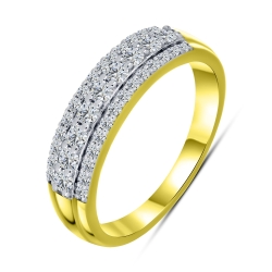 Inel din aur galben cu pietre Cubic Zirconia Incolor