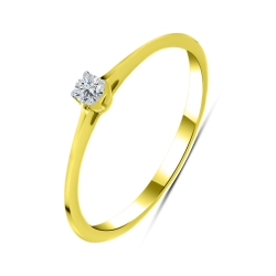 Inel din aur galben cu pietre Cubic Zirconia Incolor