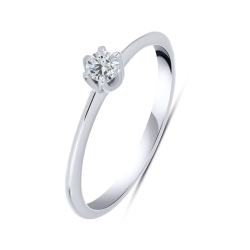 Inel din aur alb cu pietre Cubic Zirconia Incolor