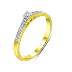 Inel din aur galben cu pietre Cubic Zirconia Incolor
