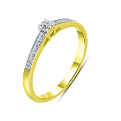 Inel din aur galben cu pietre Cubic Zirconia Incolor