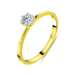 Inel din aur galben cu pietre Cubic Zirconia Incolor