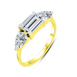 Inel din aur galben cu pietre Cubic Zirconia Incolor