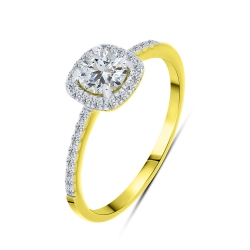 Inel din aur galben cu pietre Cubic Zirconia Incolor