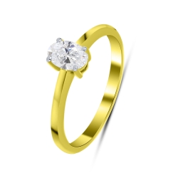 Inel din aur galben cu pietre Cubic Zirconia Incolor