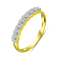 Inel din aur galben cu pietre Cubic Zirconia Incolor