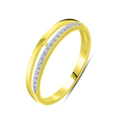 Inel din aur galben cu pietre Cubic Zirconia Incolor