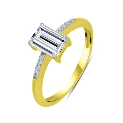 Inel din aur galben cu pietre Cubic Zirconia Incolor
