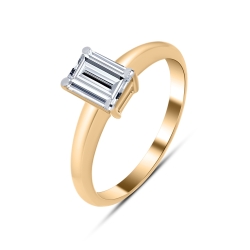 Inel din aur roz cu pietre Diamant crescut