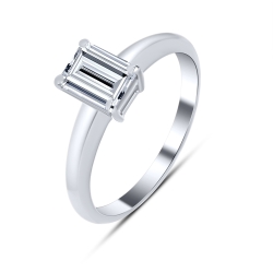 Inel din aur alb cu pietre Diamant crescut