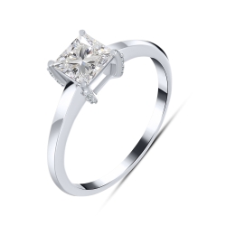 Inel din aur alb cu pietre Diamant crescut