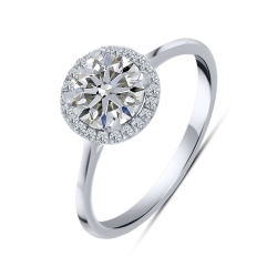 Inel din aur alb cu pietre Diamant crescut