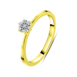 Inel din aur galben cu pietre Diamant crescut