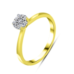 Inel din aur galben cu pietre Diamant crescut