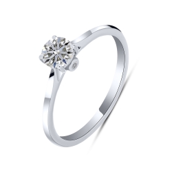 Inel din aur alb cu pietre Diamant crescut