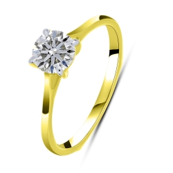 Inel din aur galben cu pietre Diamant crescut