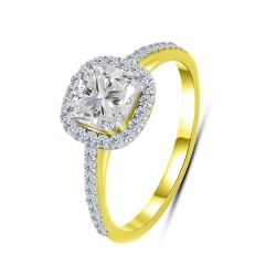 Inel din aur galben cu pietre Diamant crescut