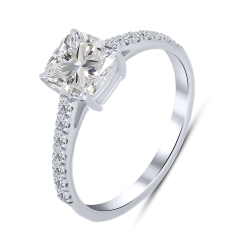 Inel din aur alb cu pietre Diamant crescut