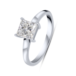 Inel din aur alb cu pietre Diamant crescut