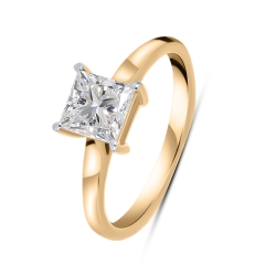 Inel din aur roz cu pietre Diamant crescut