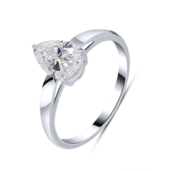 Inel din aur alb cu pietre Diamant crescut