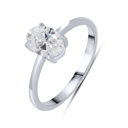 Inel din aur alb cu pietre Diamant crescut