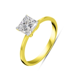 Inel din aur galben cu pietre Diamant crescut