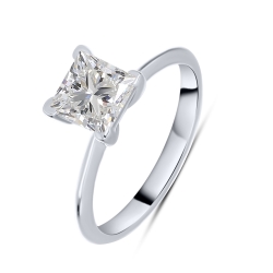 Inel din aur alb cu pietre Diamant crescut